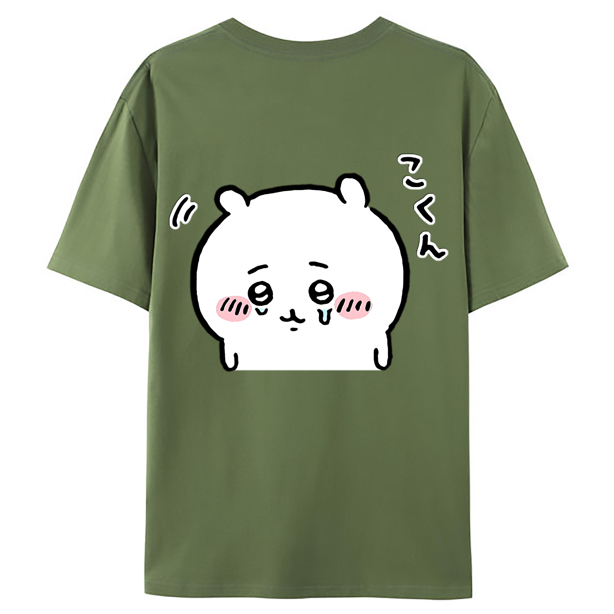 （画像用） ちいかわ ちいかわ Chii-kawa chiikawa 綿100％ メンズ半袖Tシャツ（バックプリント） 通気性